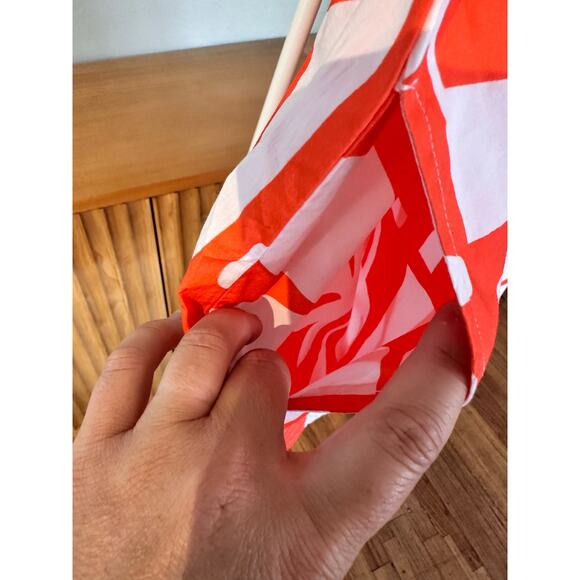 Oliphant RARE Puff Sleeve Crew Neck Mini Dress Orange Twiggy Print XXS Oversized - Picture 6 of 9